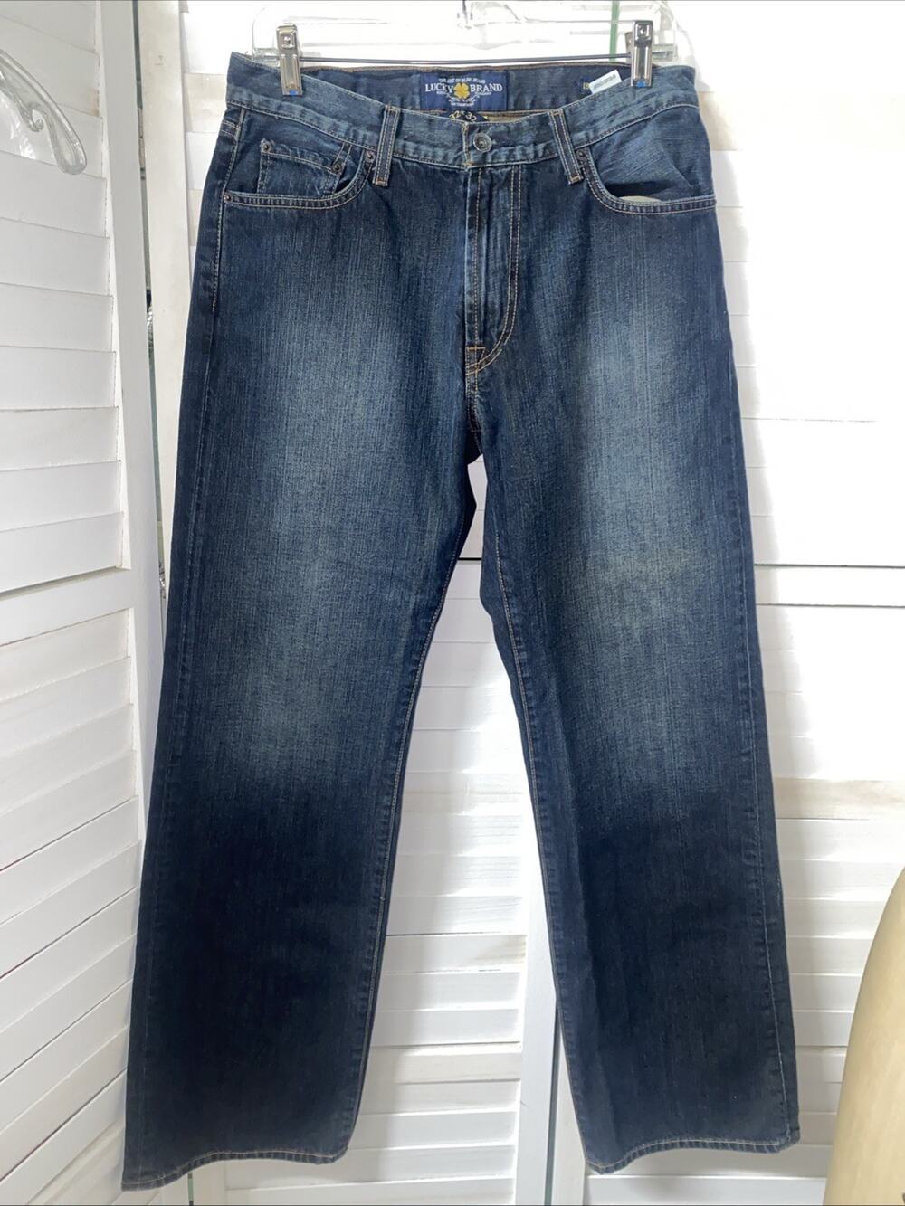 Lucky Brand Jeans Women’s 32x32 181 Relaxed Straight Dark Wash Blue Denim Cotton